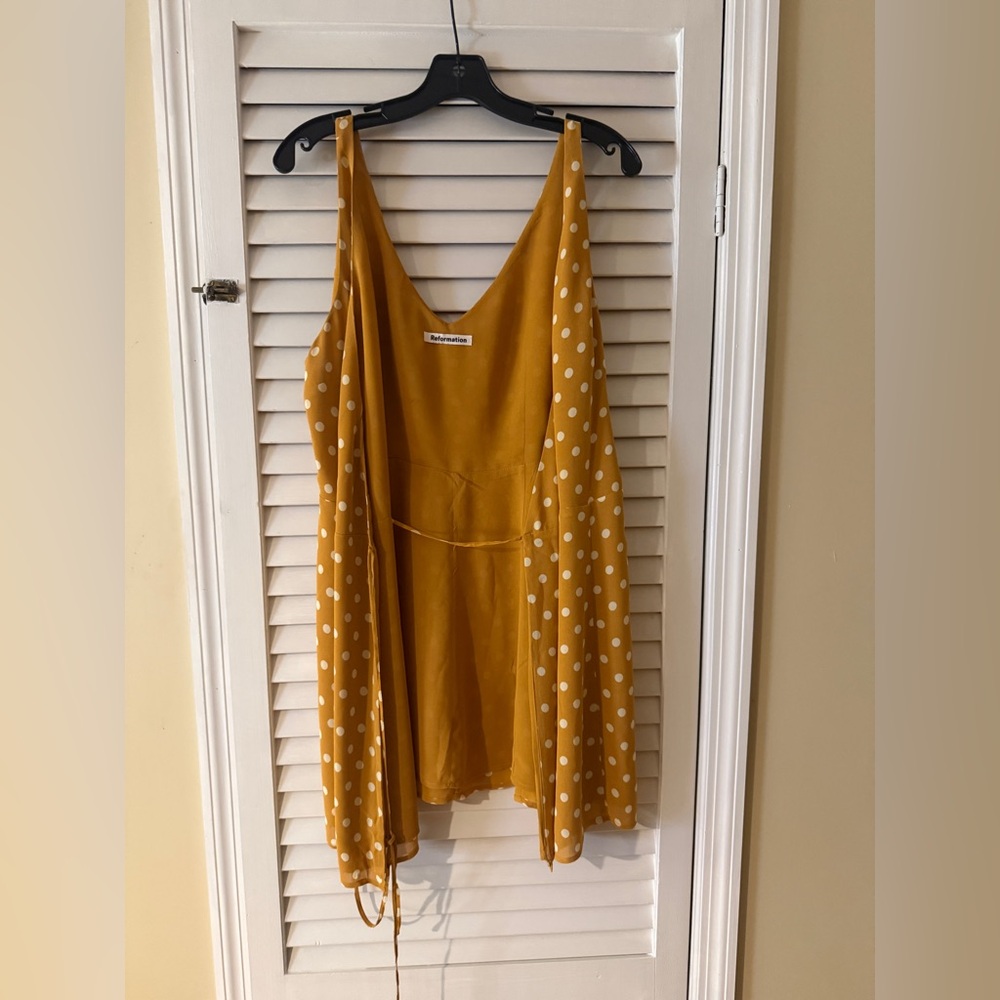 Reformation Yellow Polka Dot Dress